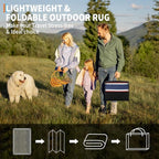 Outdoor Plastic Straw Rug 9x18 Waterproof Outside Rug, Large Modern Striped Reversible Floor Mats, Foldable & Lightweight Camping Carpet for Patio, Porch, Deck, Backyard, Balcony, Red Blue White