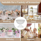 Sziqiqi Urn Vase White Centrepiece: 5.5n Small Bulk Wedding Vases for Table Set of 10 - Vintage Flower Vase for Artificial Flower Arrangement - Metal Unique Honeycomb Vases for Birthday Party