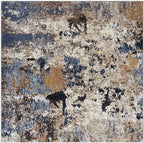 Keen Home Design Area Rugs - 8ft Round Non-Shedding, Abstract Rugs for Kitchen, Living Room, Bedroom, Dining Room, Entryway - Size: 7'10" Square, Multi