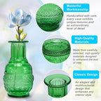 10 Pack Glass Bud Vases, Colored Bud Vase, Small Rustic Glass Vase for Flowers, Colorful Vintage Flower Vases for Wedding Home Table Plants Party Centerpieces Decor