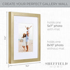 Sheffield Home 4 Piece Gallery Wall Frame Set, 8x10 Inch, Gold