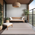 Stripe Outdoor Rug 10x14 Washable Outside Carpet for Indoor Patio Porch Waterproof Easy Cleaning Non Shedding Area Rugs Beige 10 x 14