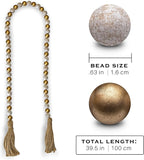 Wooden Bead Garland Decor, Farmhouse Boho Tassel Garland Wood Beads