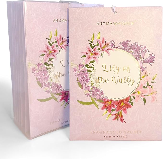 Lily of The Valley Large Scented Sachets - 8 Pack, Long-Lasting Home Fragrance Sachet Bags, Extra Large Fresh-Scented Packets, Sachets for Drawer and Closet