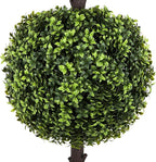 Bornbridge Artificial English Boxwood Topiary Ball Tree - 4' English Boxwood Ball Tree - Indoor/Outdoor Topiary Trees - Artificial Outdoor Plants - Lifelike English Boxwood Plant (2 Pack)