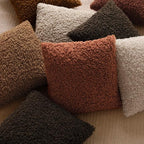 Foindtower 2 Pieces 22x22 Inch Dark Brown, Faux Fur Throw Pillow Cover Accent Sherpa Furry Pillow Covers Fuzzy Soft Pillowcases Cozy Sheepskin Decorative Fleece Cushion Case for Bed Couch Living Room