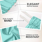 Utopia Bedding Queen Elastic Bed Ruffle - Easy Wrap Around Ruffle - Microfiber Bed Skirt with Adjustable Elastic Belt 16 Inch Tailored Drop - Hotel Quality Bedskirt, Fade Resistant (Queen, Spa Blue)