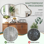 Suidia Irregular Wall Mirror, 40"x26" Bathroom Mirror Asymmetrical Mirrors Artistic Mirrors Decorative for Living Room Bedroom Bathroom Hallway Entryway, Black, Cloud Style