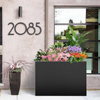 Metal Rectangular Planter Box, Large Planter Boxes Outdoor, 37''L x 13''W x 26''H Heavy Duty Plant Box with Removable Insert Shelf, 3 Tier Adjustable Height Tall Garden Planter for Plants, Flowers