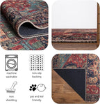 Keen Home Design 9x12 Rug - Machine Washable Area Rug with Non-Slip Backing, Ideal for Living Room, Dining Room, Bedroom - Vintage, Easy Clean, Durable, Low Pile Rug - (9' x 12')