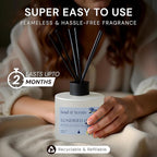 Soul & Scents Reed Diffuser Set – Sundried Linen | 7.43 oz Refillable Scented Oil with 6 Fiber Sticks | Long-Lasting Home Fragrance & Air Freshener for Bedroom, Bathroom, Office | Gift & Décor Piece