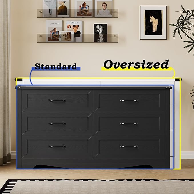 9-Drawer Dresser for Bedroom, Modern Wooden Chest of Drawers with Metal Handles, Anti-Tipping Design, Sturdy and Stable Storage Organizer for Living Room, Entryway, Home Office