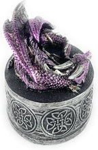 Dragon Statue Jewelry Box - Medieval Fantasy Myth with Cover Treasure Box, Dragon Statue Decoration Collection Gift Box (Purple)