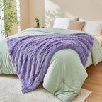 GONAAP Fuzzy Faux Fur Throw Blanket Twin Size Lavender Super Soft Cozy Plush Fuzzy Shaggy Blanket for Couch Sofa Bed (Lavender, Twin(60"x80"))