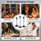 CHILL RECIPE Black Candlestick Holder Tall Taper Candle Holder for Home Decor Table Centerpiece Party Festival Decorations Halloween Decoration (1 Set 3Pcs)
