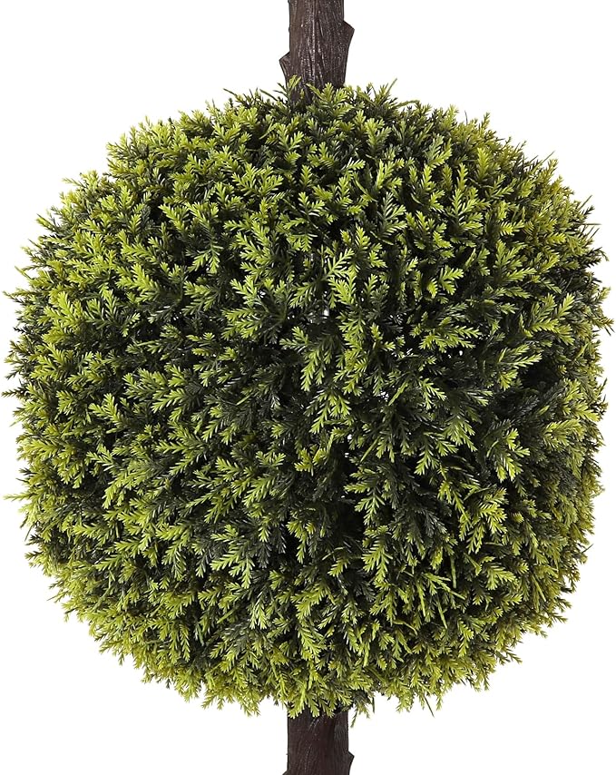 Bornbridge Artificial Yellow Cypress Topiary Ball Tree - Yellow Cypress 4' Ball Tree - Indoor/Outdoor Topiary Trees - Artificial Outdoor Plants - Lifelike Plant (1 Pack)