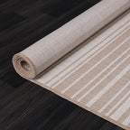 Stripe Outdoor Rug 8x10 Washable Outside Carpet for Indoor Patio Porch Waterproof Easy Cleaning Non Shedding Area Rugs Beige 8 x 10