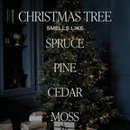 Sweet Water Decor Christmas Tree Candle - Spruce, Pine Needles and Evergreen Candles Scented Soy Candles for Home - Christmas Candle Gold Foil Pattern 9oz Clear Jar, 40 Hour Burn Time, Made in the USA