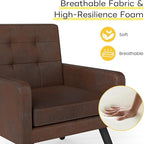 Kromax Mid-Century Modern Accent Chair for Living Room, 496 Lb. Weight Capacity, Dual Armrests, Comfy Extra Large Seat, Timeless Style Perfect for Reading & Relaxing, Bronze