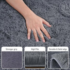 6x9 Fluffy Fuzzy Area Rug for Living Room Bedroom, Ultra Soft Large Living Room Rugs, Non Slip Thick Shag Rug for Dorm, Kids Girls Boys Rug for Home Decor Aesthetic, Dark Grey