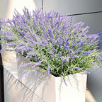 UV-Resistant Artificial Lavender Flowers – Certified Fade-Proof Outdoor Decor – Realistic Purple Fake Plants Faux Greenery for Patio, Garden, and Landscaping
