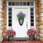 Artificial Impatiens Bouquet Flowers for Outdoors Silk Faux Flowers for Outdoor Impatiens Plants Decor Indoor Planters Kitchen Planters and Balcony Decorations 2PCS（Rose Red）