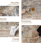 5'x7' Area Rug - Vintage Persian Medallion Design Low-Pile Faux Wool Rug, Non-Slip Backing, Machine Washable, for Living Room, Dining Room, Bedroom (Brick Red)