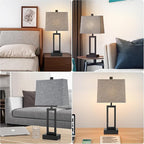 23.5" Touch Control Table Lamps Set of 2, Bedside Lamp with 2 USB Charging Ports & AC Outlet, 3-Way Dimmable Modern Nightstand Lamp for Living Room Bedroom End Table Office(2700K 2 LED Bulbs Included)