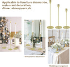 Gold Candlestick Holders,Set of 6 Gold Candle Candlestick Holder,Metal Candle Stick Holder Decor for Wedding, Dinning, Party,Fit 3/4" Thick Tapered or Led Candle