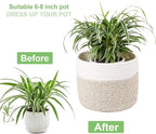 Woven Cotton Rope Plant Basket for 8" Flower Pot Small Basket for Plants Storage Organizer H7.5 x W8.5