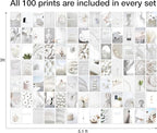 Y2K BOO Elegant White Wall Collage Kit - 100 Aesthetic Posters for Room Decor, Perfect Dorm and Bedroom Wall Art, Minimalist White Collage Kit for Teen Girls