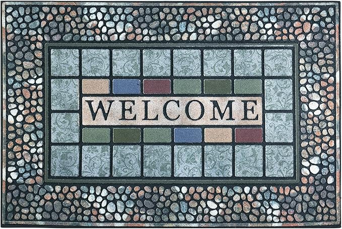 CHICHIC Rectangle Entrance Door Mat Large 24 x 36 Inch Entry Way High Traffic Area Doormat Front Door Rugs Outdoors Heavy Duty Welcome Mat, Non Slip Rubber Back Low Profile for Garage