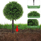 BAIJIALI Artificial Trees,2 Set of 16'' UV Resistant Fake Evergreen Shrubs Bushes Plants (Eucalyptus, 2 Packs)