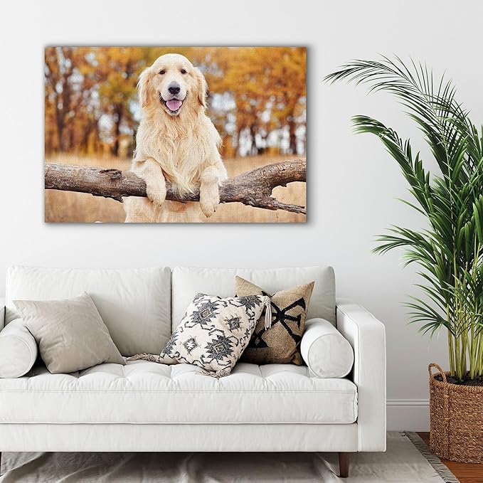 Custom Canvas Prints with Your Photos Personalized Photo Canvas Print Wall Art Customized Canvas Picture Frame Gifts for Pet Baby Family Mom Dad Men Women Couple Boyfriend Girlfriend Framed 24x16