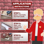 XFasten Double Sided Carpet Tape for Area Rugs, 2 Inch x 60 Yards – Heavy Duty Anti Slip Rug Grip Tape, Works as Rug Gripper, Residue Free, Wood Safe, Easy Removal for Hardwood and Laminated Floors