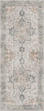 GENIMO Runner Rug 3x10, Non Slip Vintage Hallway Runner Rugs, Low Pile Lightweight Machine Washable Mat for Hallway, Entryway, Bedroom, Kitchen and Corridor, Light Taupe Brown