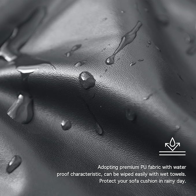 Yates Home PU Leather Couch Sofa Cushion Slipcover Water-Proof Elastic Chair RV Seat Covers Sofa Furniture Protector Slip Cover for Settee Seater Replacement in Living Room（Loveseat, Gray）