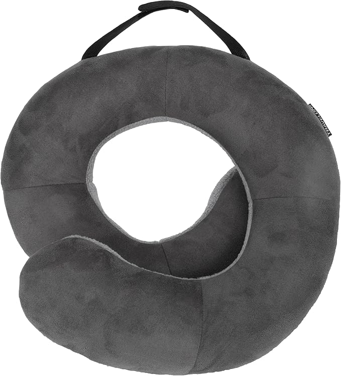 Travelon Deluxe Wrap N' Rest Pillow, Dark Gray/Light Gray, One Size