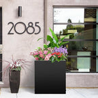 Metal Rectangular Planter Box, Small Planter Boxes Outdoor, 18''L x 18''W x 20''H Heavy Duty Plant Box with Removable Insert Shelf, 3 Tier Adjustable Height Tall Garden Planter for Plants, Flowers