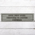 Generic Wood Sign Coffee Offers Forgiveness for Everyone Everywhere Rustic Wooden Hanging Sign Home Farmhouse Kitchen Wall Decor 16 x 6 Inch