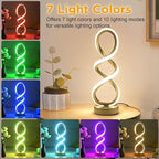 Modern Adebime RGB Table Lamp with 10 Light Modes - Unique Touch Dimmable Design for Bedside or Living Room - Available in 7 Colors, Gold