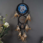 Remorelt Wolf Eagle Bear Dream Catcher Bedroom Wall Decor, Christmas Home Decoration, Room Accessory, White Moon Feather Decoration - Unique Home Craft Wall Pendant (DC27 6Inch Set 2 Tiger Unicorn)