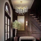 Modern Crystal Chandelier, 30" Chandeliers for Dining Room,Gold K9 Crystal Tree Branches Crystal Chandelier,10-Light Living Room Chandeliers, Fo Entryway,Foyer,Bedrooms