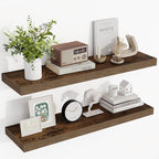 36 Inch Floating Shelves, 36"x9.25"x1.5" Inch Deep Floating Shelves for Wall, Wooden Shelves for Bathroom, Bedroom, Living Room, Brown