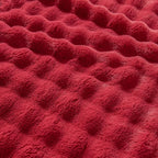 NEWCOSPLAY Faux Fur Throw Blanket Red Bubble Blanket Thick Warm Soft for Couch Sofa Bed 550GSM (Red, Throw(50"x60"))