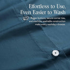 Brooklinen Luxury Percale Duvet Cover – 100% Cotton, Cool, Crisp, Extra-Long Corner Ties, Button Closure, Soft & Breathable – Machine Washable, Duvet Cover King/California King Bed Sizes (Abyss)