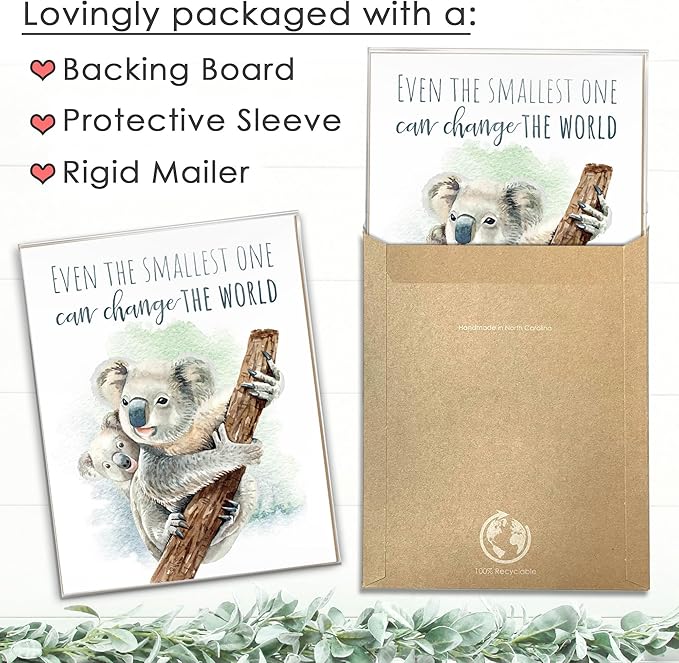 Koala Parent and Child Wall Art Print - Unframed - 11x14 | Inspirational Quote - Motivational Wall Art - Nursery Decor for Boys Room or Girls Room | Unisex Newborn Baby Gift