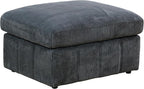 Ottoman Rectangular Storage Ottoman Bench, Flannel Footrest Stool Footstool with Lid for Living Room, Bedroom, Entryway, Dark Gray, 38"x30"x22"
