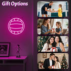 Volleyball Neon Signs for Wall Decor, Sports Neon Lights for Bedroom Living Room Game Room Club, 5V USB Power with Hanging Chain Hooks