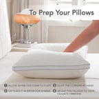 Cooling Pillow for Side Sleeper Shredded Memory Foam Standard Size Set of 2 Firm Support Sleeping Bed Pillows Stomach Back